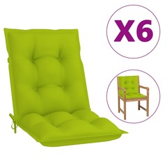 Coussins de chaise de jardin 6 pcs vert vif 100x50x7 cm