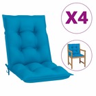 Coussins de chaise de jardin 4 pcs bleu 100x50x7 cm
