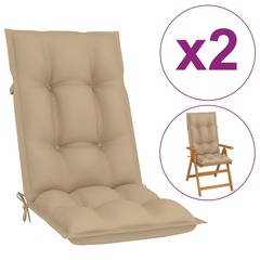 Coussins de chaise de jardin 2 pcs beige 120x50x7 cm
