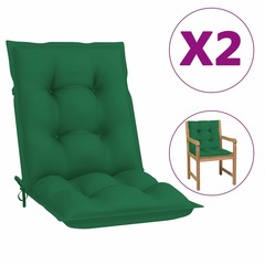 Coussins de chaise de jardin 2 pcs vert 100x50x7 cm