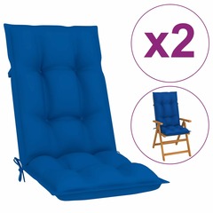 Coussins de chaise de jardin 2 pcs bleu royal 120x50x7 cm