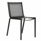 Chaise de jardin aluminium et textilène empilable gris anthracite itac