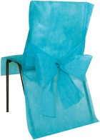 Housses de chaise x10 turquoise avec noeud tissu non tissé 50cm x95cm - couleur: