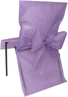 Housses de chaise x10 lilas avec noeud tissu non tissé 50 cm x 95 cm - couleur: