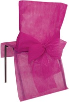 Housses de chaise x10 fuchsias avec noeud tissu non tissé 50 cm x95 cm - couleur