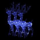 Décorations de noël de renne acrylique 3 pcs 120 cm bleu