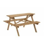 Table avec banc fixé en bambou naturel