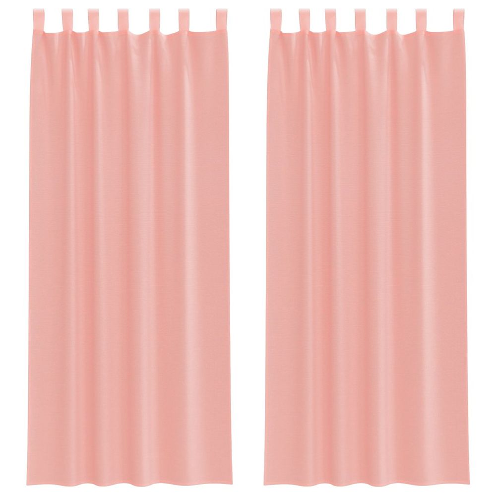 Rideaux en voile avec boucles 2 pcs rose 140x260 cm