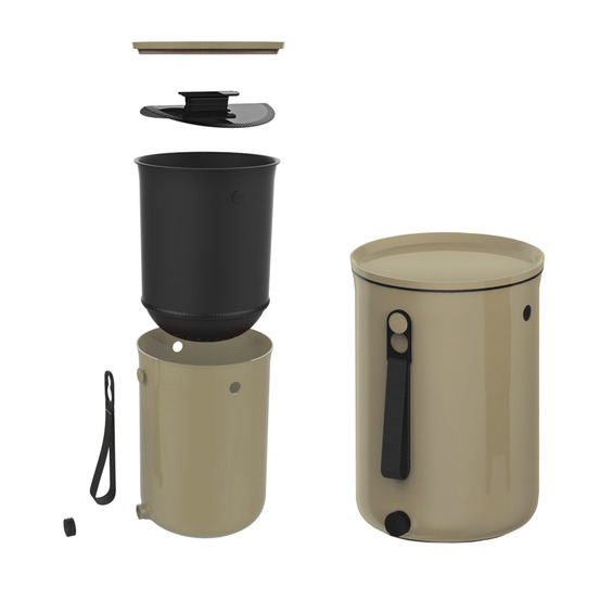 Skaza 019840000 composteurs bokashi organko 2 avec 1kg d'activateur beige-9.6l