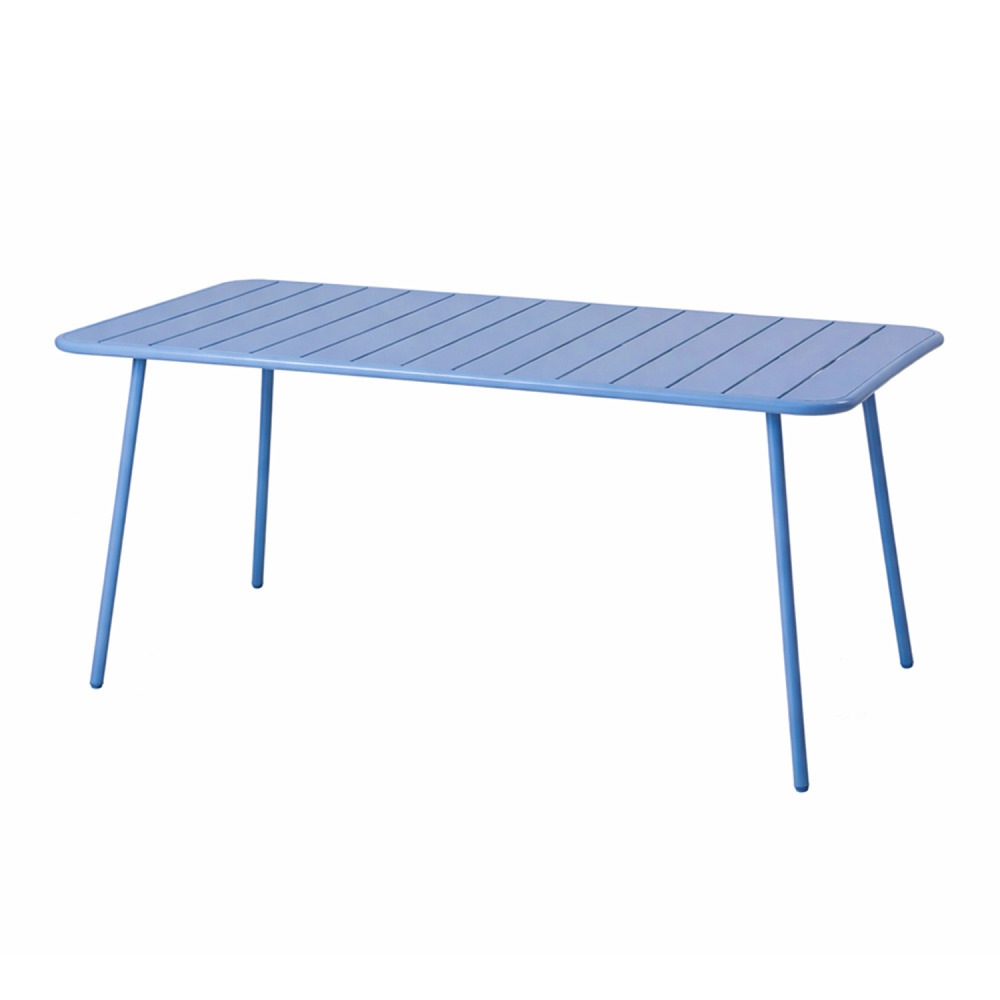 Table de jardin 6 places 160cm bleu bergame
