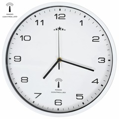 Horloge murale radioguidée avec mouvement à quartz 31 cm blanc