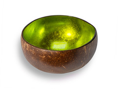 Bol en noix de coco laqué "Vert tilleul"