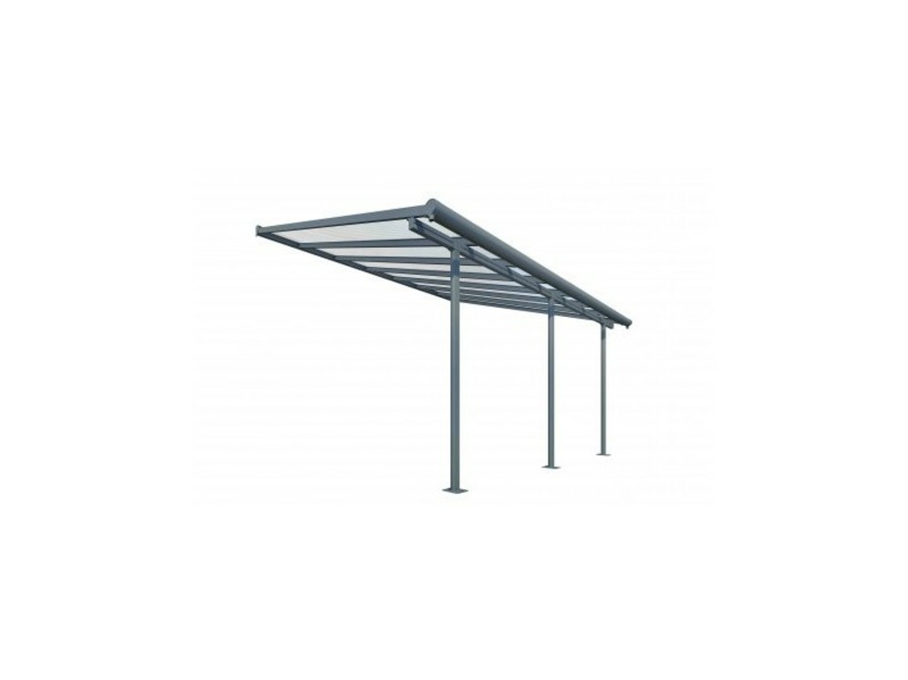 Toit terrasse sierra patio cover 3x4 - gris (aluminium & polycarbonate)