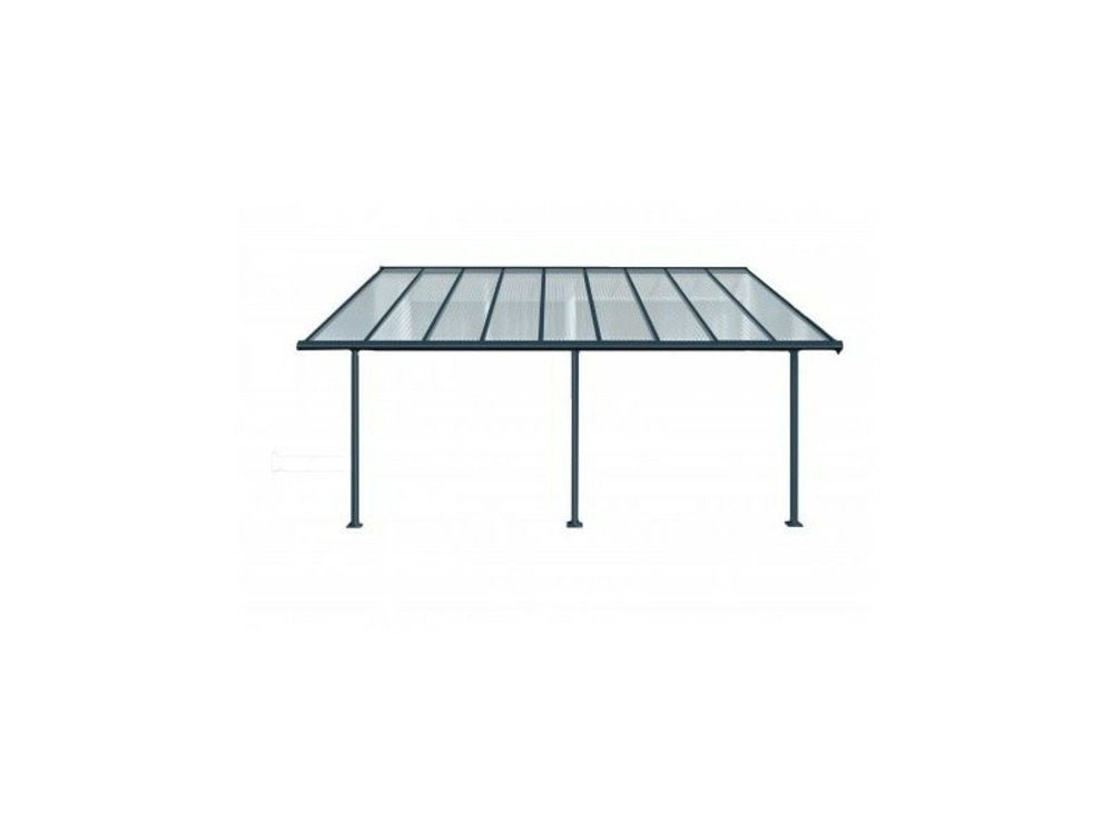 Toit terrasse sierra patio cover 3x5 - gris (aluminium & polycarbonate)