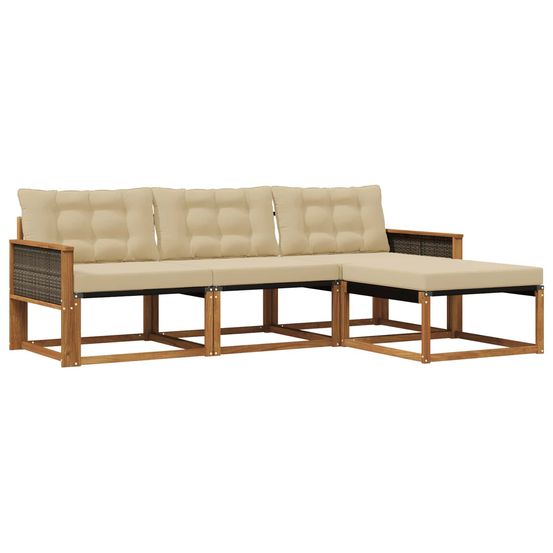 Ensemble de canapés d'extérieur 4 pc naturel et beige