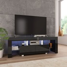Meuble tv avec lumière led noir brillant 130 x 35 x 45 cm