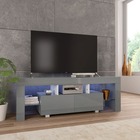 Meuble tv avec lumière led gris brillant 130 x 35 x 45 cm