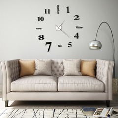 Horloge murale 3d design moderne 100 cm xxl noir