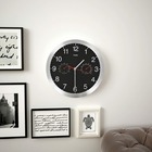 Horloge murale à quartz hygromètre et thermomètre 30 cm noir