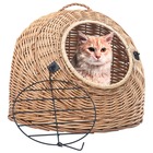 Cage de transport pour chats 60x45x45 cm saule naturel