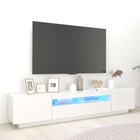 Meuble tv avec lumières led blanc brillant 200x35x40 cm