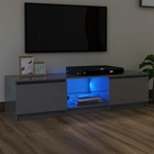 Meuble tv avec lumières led gris brillant 140x40x35,5 cm