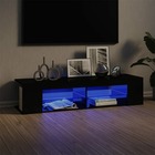 Meuble tv avec lumières led noir brillant 135x39x30 cm