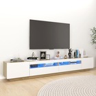 Meuble tv avec lumières led blanc et chêne sonoma 260x35x40 cm