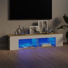 Meuble tv avec lumières led blanc et chêne sonoma 135x39x30 cm