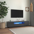 Meuble tv avec lumières led gris 160x35x40 cm