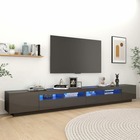 Meuble tv avec lumières led gris brillant 300x35x40 cm