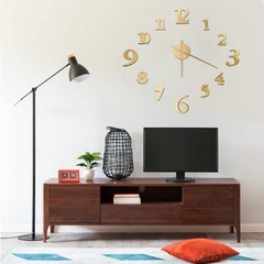 Horloge murale 3d design moderne doré 100 cm xxl
