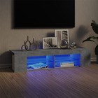 Meuble tv avec lumières led gris béton 135x39x30 cm