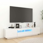 Meuble tv avec lumières led blanc brillant 180x35x40 cm