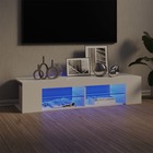 Meuble tv avec lumières led blanc brillant 135x39x30 cm