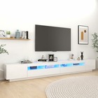 Meuble tv avec lumières led blanc brillant 300x35x40 cm