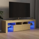Meuble tv avec lumières led chêne sonoma 140x35x40 cm