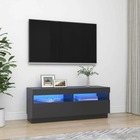 Meuble tv avec lumières led gris 100x35x40 cm