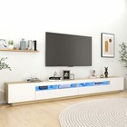 Meuble tv avec lumières led blanc et chêne sonoma 300x35x40 cm