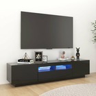 Meuble tv avec lumières led noir brillant 180x35x40 cm