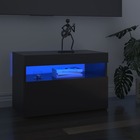 Meuble tv avec lumières led gris brillant 60x35x40 cm