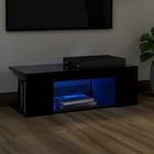 Meuble tv avec lumières led noir 90x39x30 cm