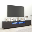 Meuble tv avec lumières led gris brillant 200x35x40 cm