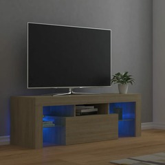 Meuble tv avec lumières led chêne sonoma 120x35x40 cm