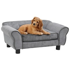 Canapé pour chien gris 72x45x30 cm peluche
