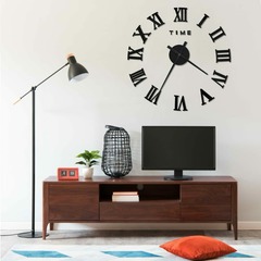 Horloge murale 3d design moderne noir 100 cm xxl