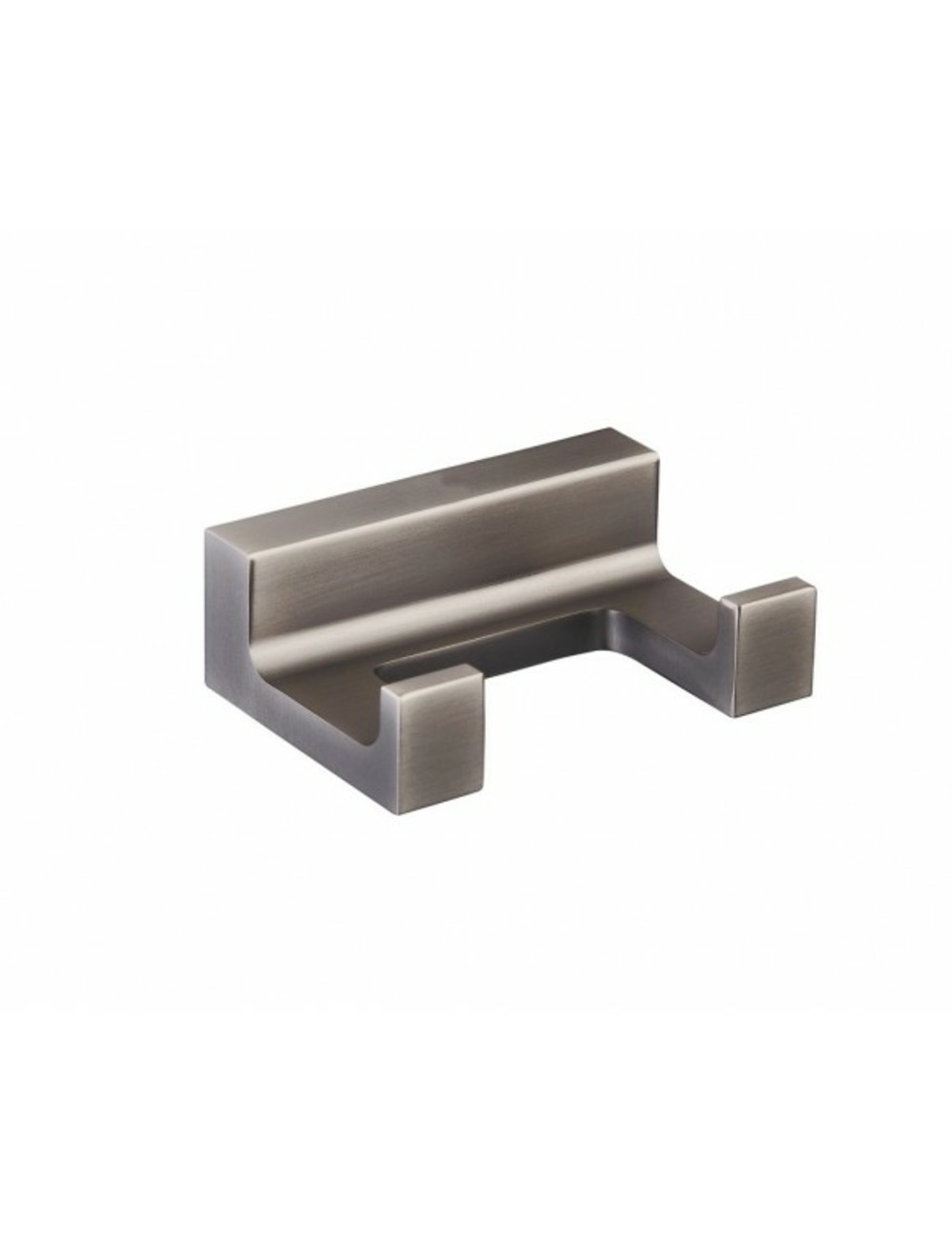 Patère double nil en laiton métal gris 6x4,2x2,1 cm