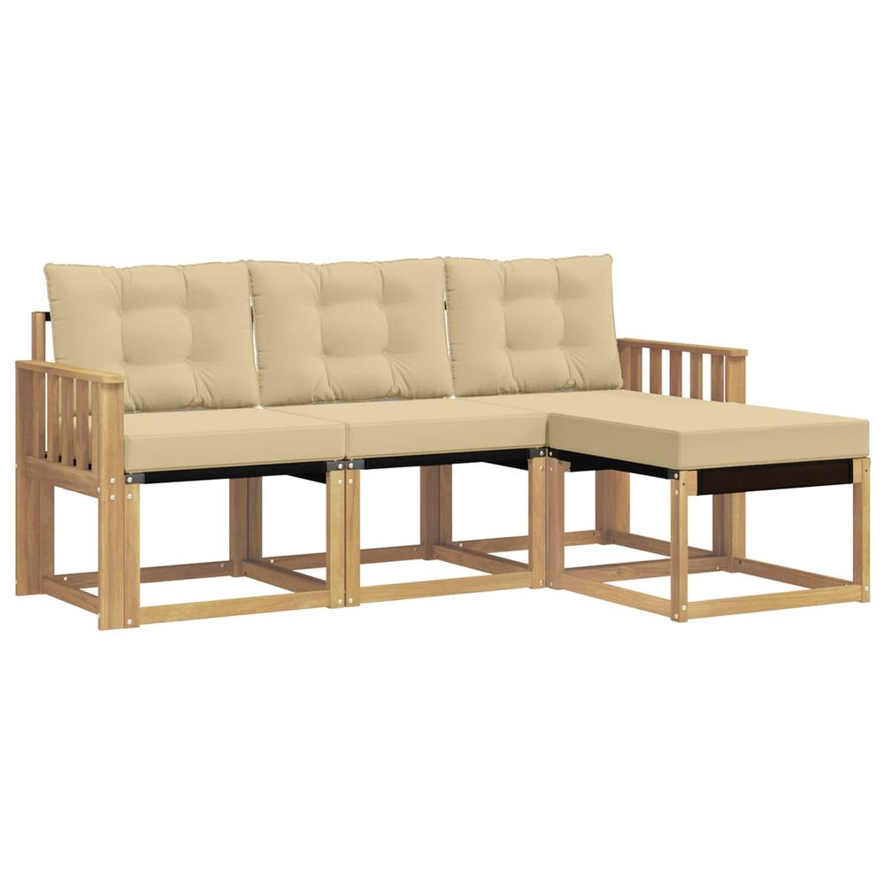 Ensemble de canapés d'extérieur 4 pc blanc et beige