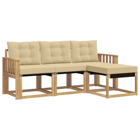 Ensemble de canapés d'extérieur 4 pc blanc et beige