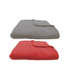 Cool - lot 2 plaids gris et rouge polyester 130x150cm cool